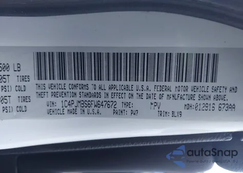 2015 Jeep Cherokee Trailhawk z USA, uszkodzony, nr VIN 1C4PJMBS6FW647672